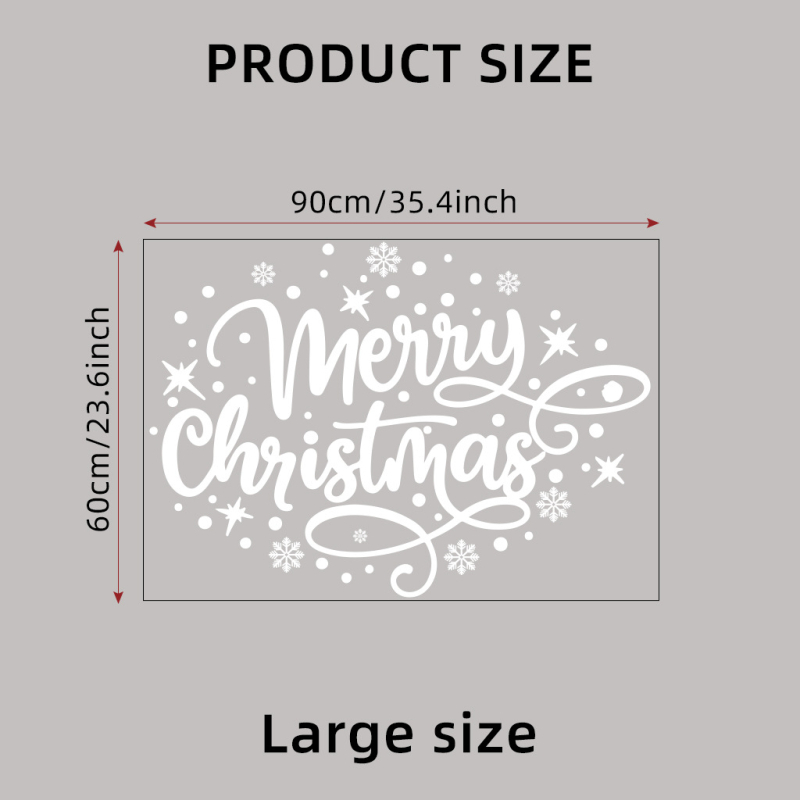 Etichete electrostatice din PVC pentru sticlă – stil Nordic, motiv Binecuvântarea Crăciunului