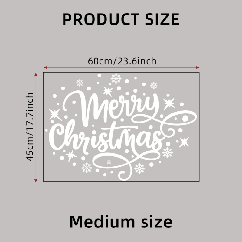 Etichete electrostatice din PVC pentru sticlă – stil Nordic, motiv Binecuvântarea Crăciunului