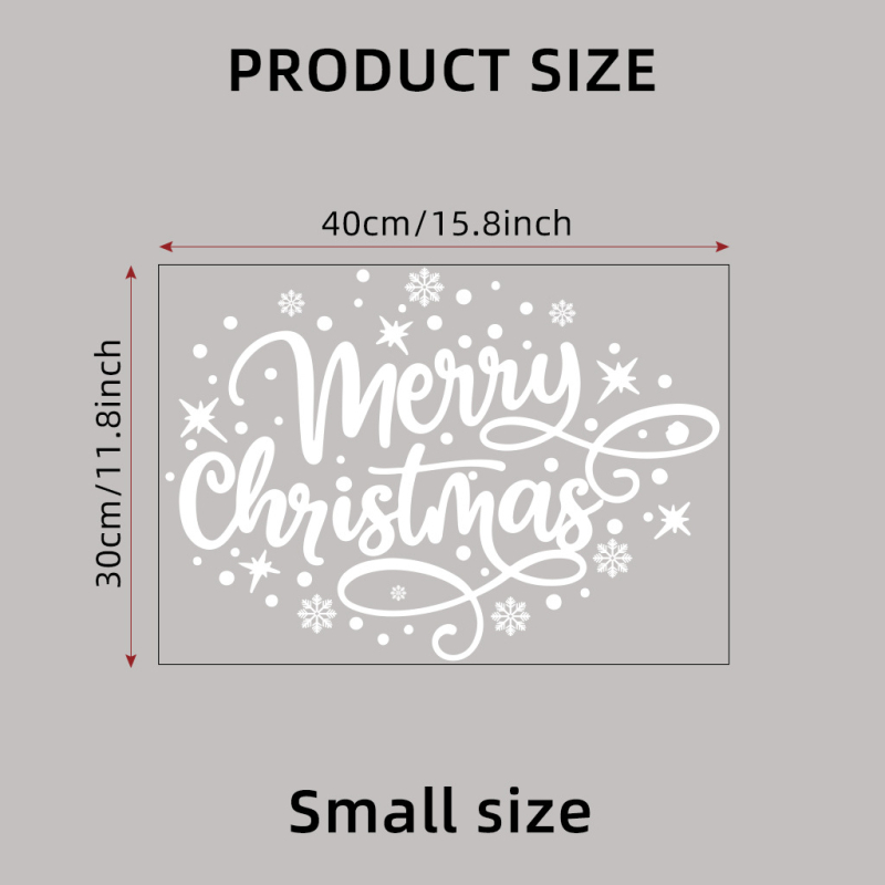 Etichete electrostatice din PVC pentru sticlă – stil Nordic, motiv Binecuvântarea Crăciunului