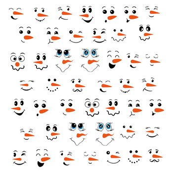 PVC самозалепващи стенни стикери със снежен човек – набор от 4 части, карикатурни изрази, декоративни стенни декорации