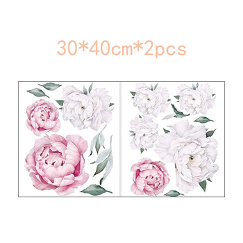 PVC стенен стикер с композиция от пионови цветя, премахваема, водоустойчив, едно парче, за всекидневна и спалня, модерен минималистичен стил