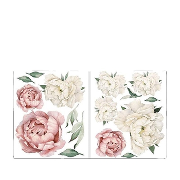 PVC стенен стикер с композиция от пионови цветя, премахваема, водоустойчив, едно парче, за всекидневна и спалня, модерен минималистичен стил