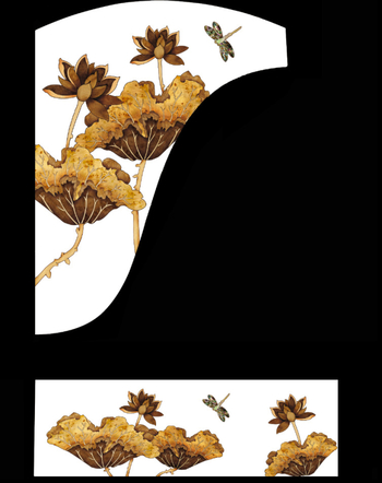 Стикер за стена за Guzheng панел – китайски стил с флорално-птичи мотив върху хартия за украса на музикален инструмент