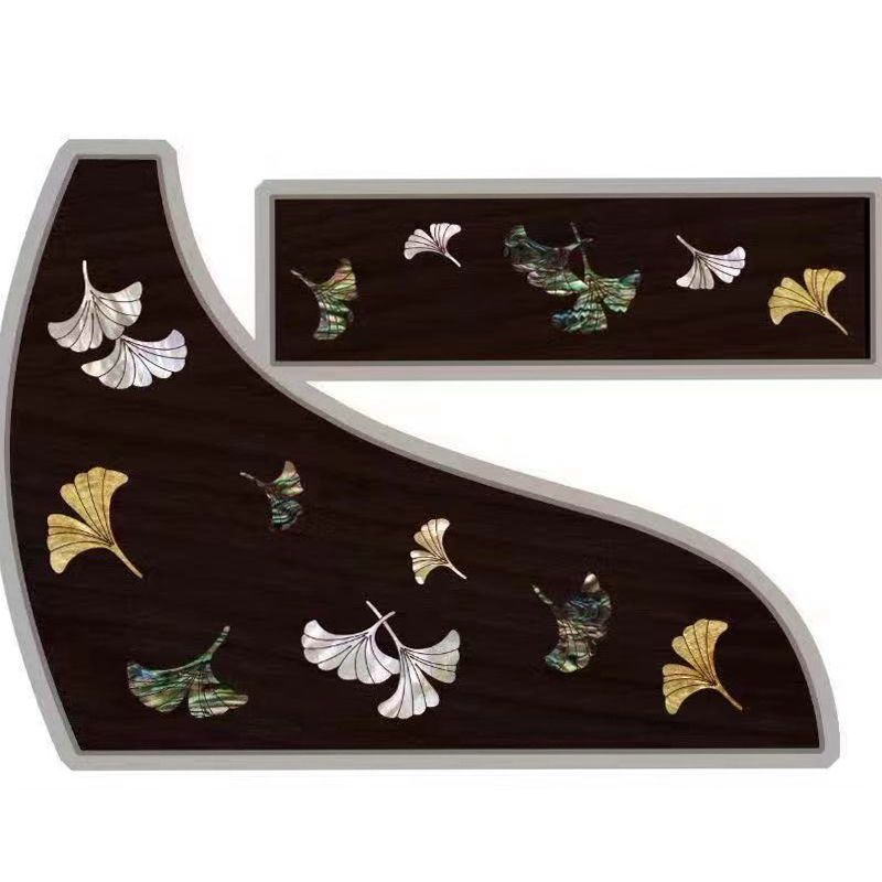 Стикер за стена за Guzheng панел – китайски стил с флорално-птичи мотив върху хартия за украса на музикален инструмент