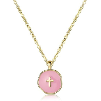 Ogrlica s križem na lancu od titan čelika, elektroplakiranje, privjesak od bakra, proljeće 2025