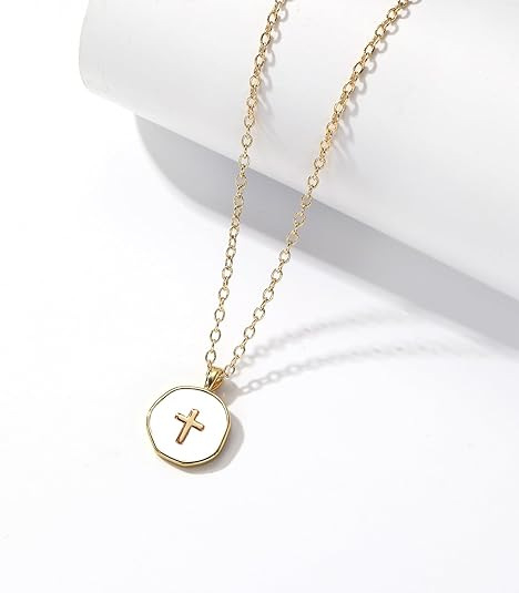 Ogrlica s križem na lancu od titan čelika, elektroplakiranje, privjesak od bakra, proljeće 2025