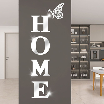 Декоративен огледален стенен стикер - акрил, геометричен модел, за дневна, форма на огледало, стил лайт лукс