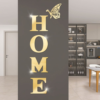 Декоративен огледален стенен стикер - акрил, геометричен модел, за дневна, форма на огледало, стил лайт лукс