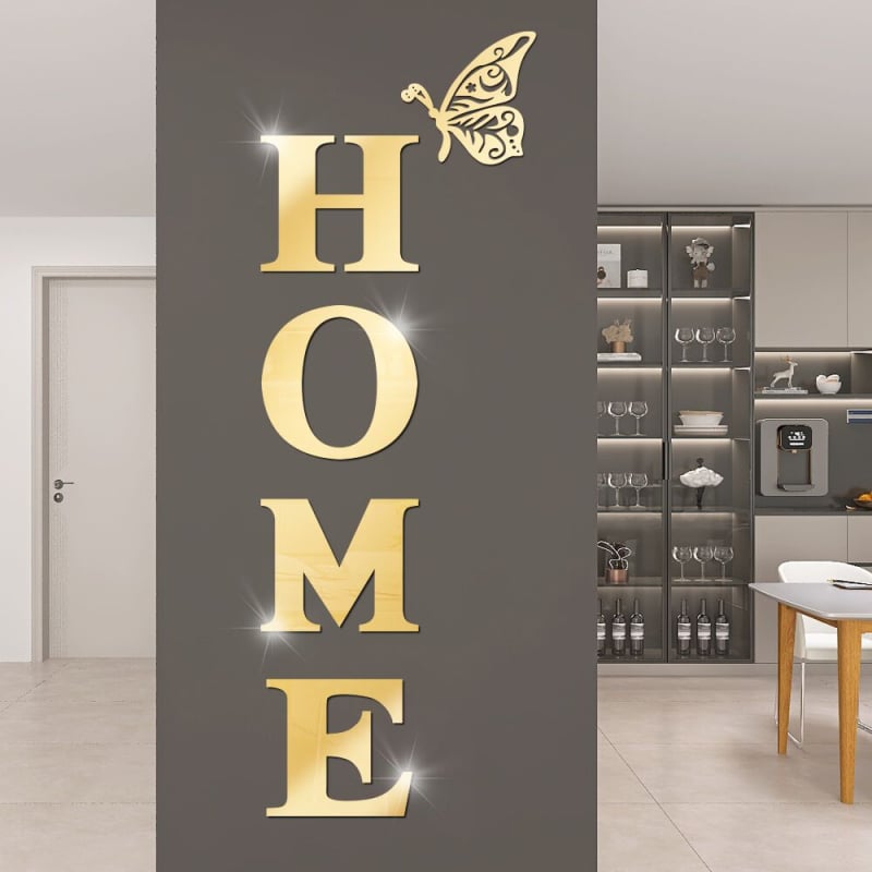 Декоративен огледален стенен стикер - акрил, геометричен модел, за дневна, форма на огледало, стил лайт лукс