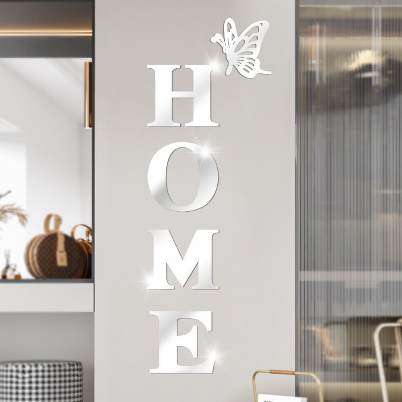 Декоративен огледален стенен стикер - акрил, геометричен модел, за дневна, форма на огледало, стил лайт лукс