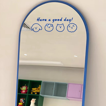 Стенен стикер – мультяшни животни със усмивки, PVC, 1 бр, декоративна украса за дневна, спалня и кабинет