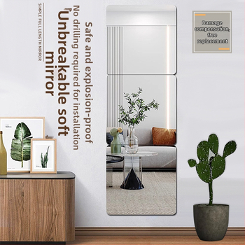 Pašlīmējošs PVC sienas spogulis, antistatīvs, vienkāršs stils, 1 gab.