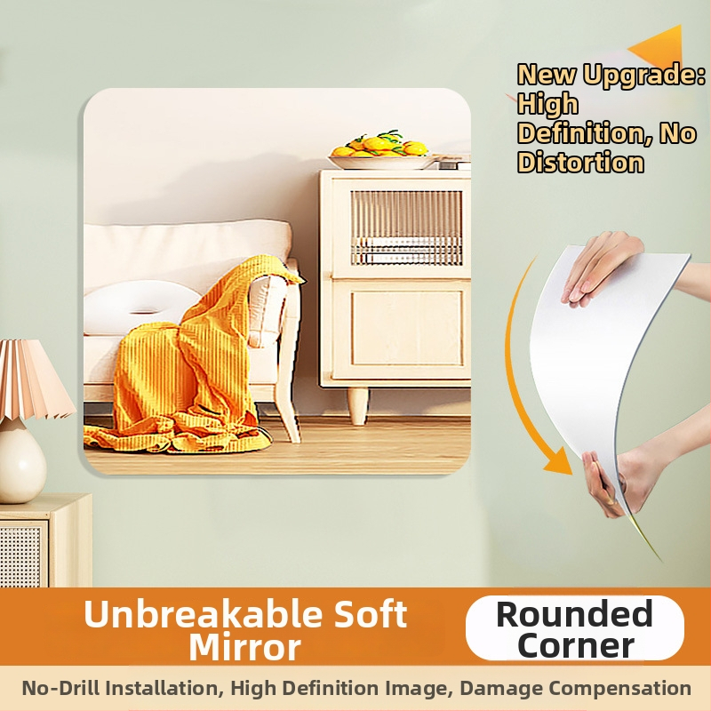 Pašlīmējošs PVC sienas spogulis, antistatīvs, vienkāršs stils, 1 gab.