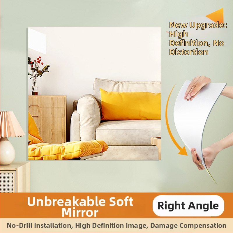 Pašlīmējošs PVC sienas spogulis, antistatīvs, vienkāršs stils, 1 gab.