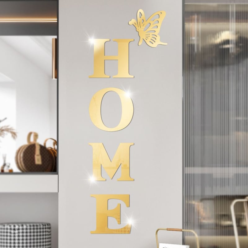 Акрилна огледална стенна декорация – геометричен модел, дневна зона, стил лайт лукс, огледална форма