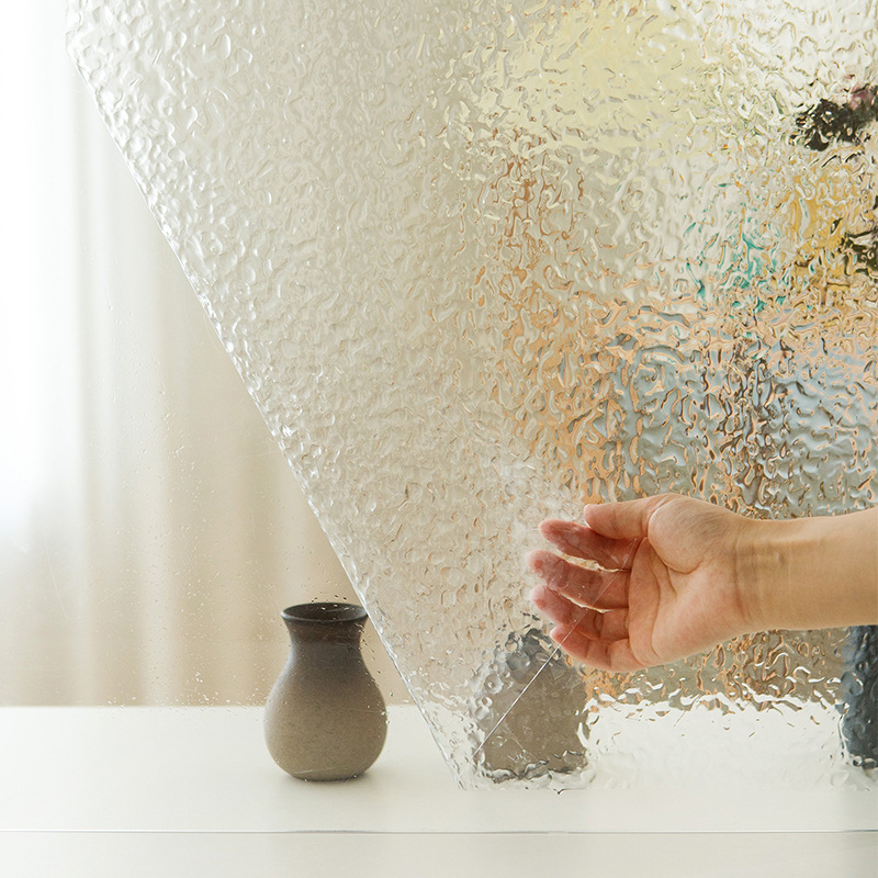 Film pentru ferestre cu model val de apă, autoadeziv, 2 foi, stil universal, pentru living