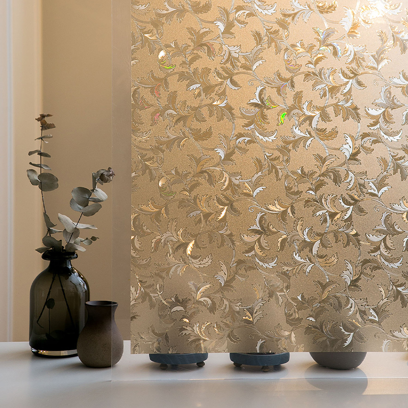 Film pentru ferestre cu model val de apă, autoadeziv, 2 foi, stil universal, pentru living