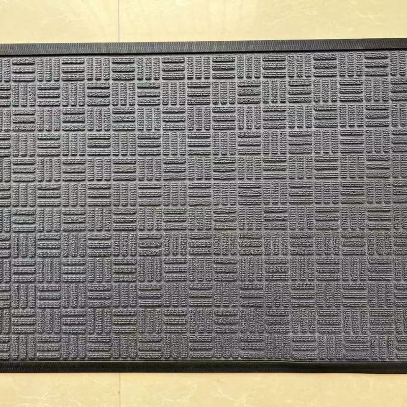 Подова постелка за вход, полипропиленови влакна, съдържание 91–95%, правоъгълна форма с мрежест дизайн, машинно тъкане, миеща се