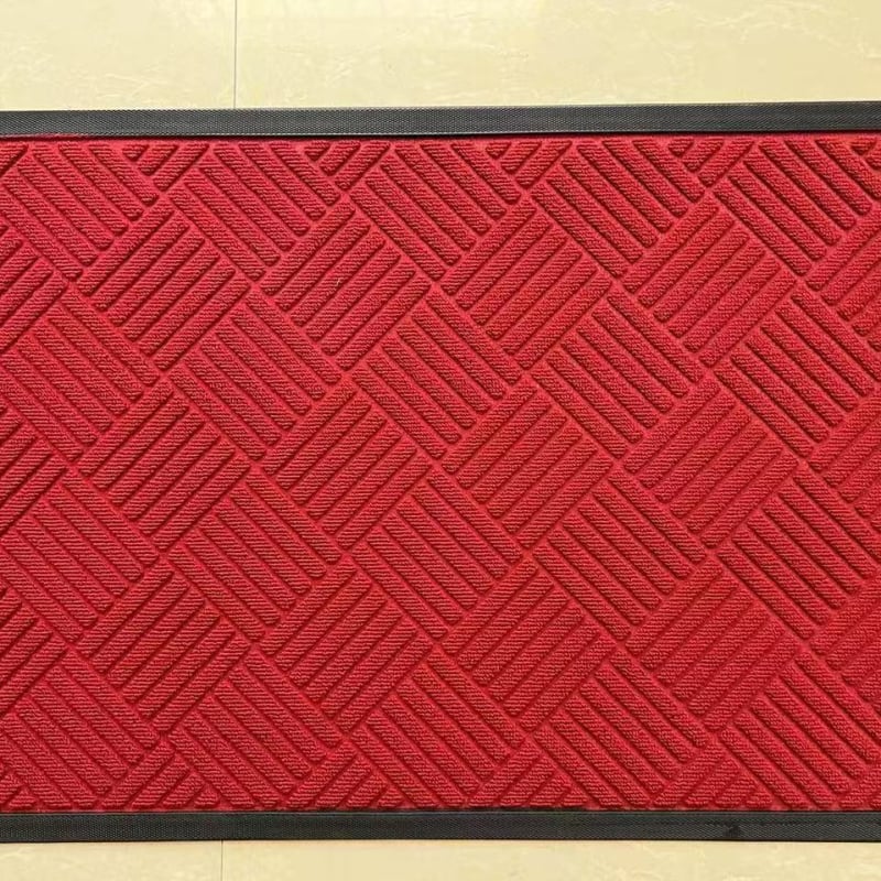 Подова постелка за вход, полипропиленови влакна, съдържание 91–95%, правоъгълна форма с мрежест дизайн, машинно тъкане, миеща се