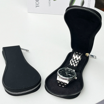 GJ123 PU кожена чанта за съхранение на часовници с пришиване, за подаръчна и бижутерийна опаковка