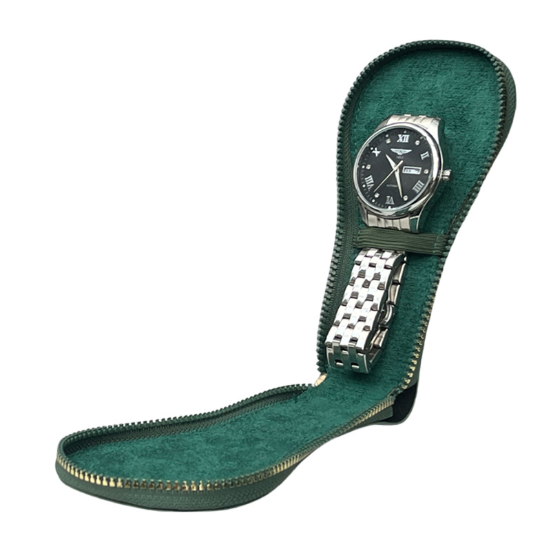 GJ123 PU кожена чанта за съхранение на часовници с пришиване, за подаръчна и бижутерийна опаковка