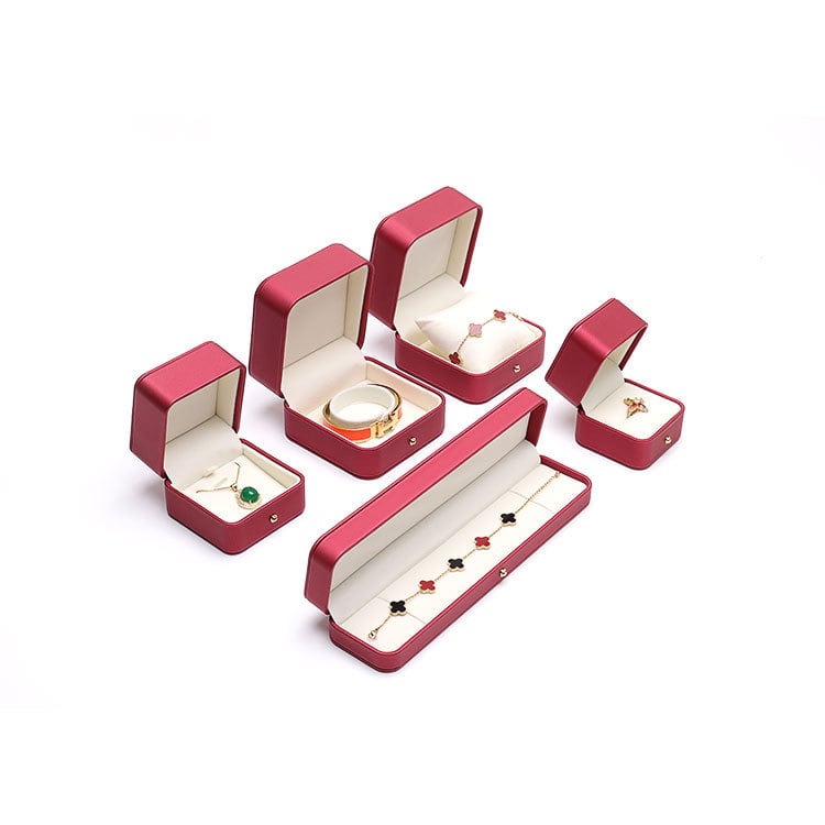 PU кожена кутия за бижута за пръстен, медальон и гривна – кутия за пръстен, кутия за гривна