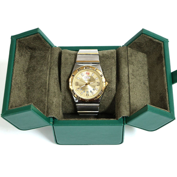 Кутия за часовници с двойно отваряне, повърхност от супер влакнеста двойнослойна материя, за дисплей, съхранение и поддръжка, произход: Guangzhou, Китай