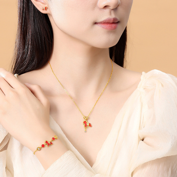 Colier din argint 925 cu motiv zodie Cal, stil chinezesc, lanț plat, pandantiv din argint 925, electroplating