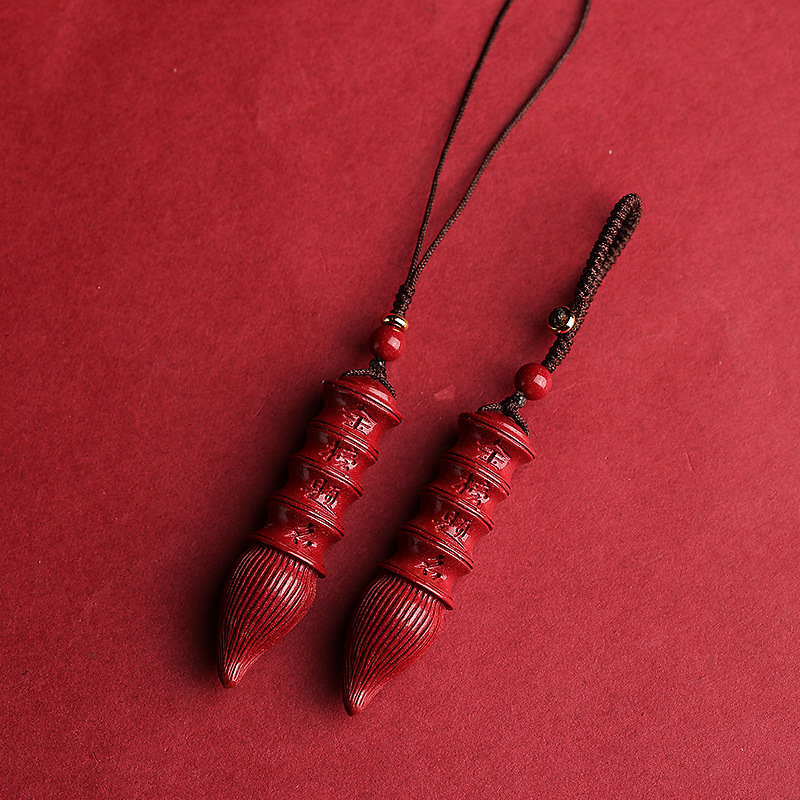 Ogrlica Jingxin Hall Cinnabar, dijamantna obrada, stil horoskopa