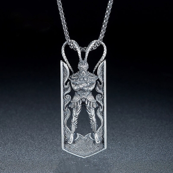 Ogrlica s privjeskom Monkey King - orijentalni stil, bakar, uvijeni lanac, privjesak od umjetnog kristala