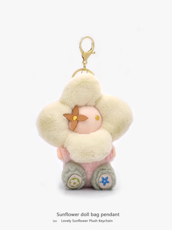 Tašas piekaramais ar saulespuķu pūkaino Vivian lelli - kokvilna, MGH, 2024. gada pavasaris