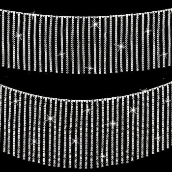 Lanț Weisheng cu cristale, placare electroplatină, ciucuri atârnători — design original