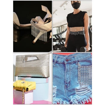 Lanț Weisheng cu cristale, placare electroplatină, ciucuri atârnători — design original