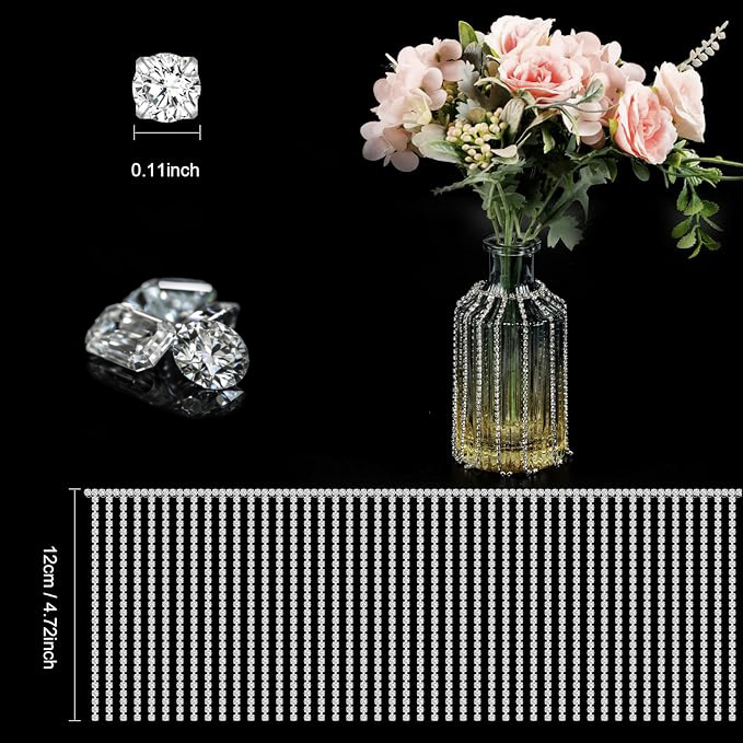 Lanț Weisheng cu cristale, placare electroplatină, ciucuri atârnători — design original