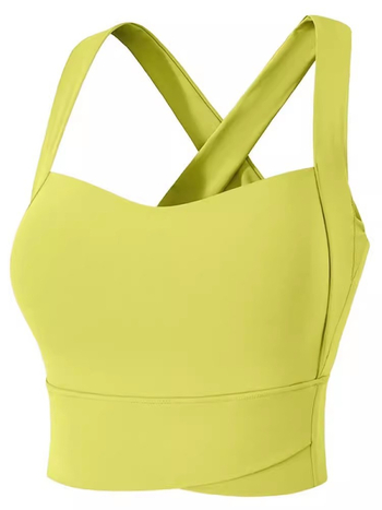 Excellent Oxygen Jogos liemenėlė su įmontuotais įdėklais, aukšta parama, anti-sag nugara, ilgis iki pilvo; audinys 81% nailonas, 19% spandeksas; tinka jogai, pilates ir fitnesui