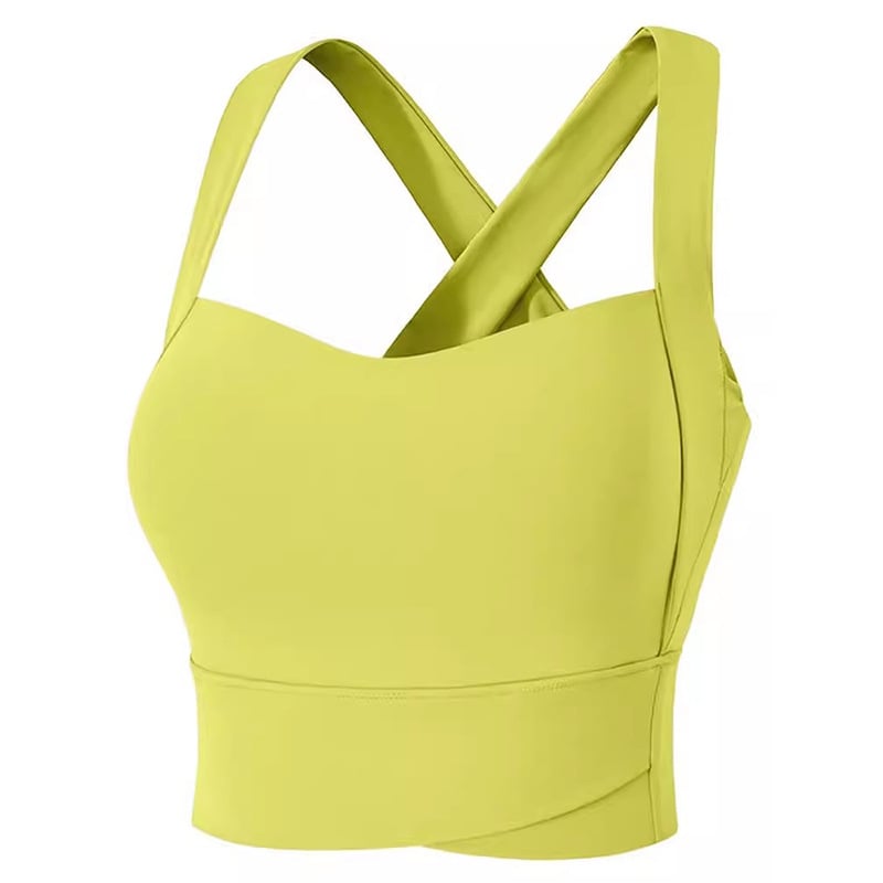 Excellent Oxygen Jogos liemenėlė su įmontuotais įdėklais, aukšta parama, anti-sag nugara, ilgis iki pilvo; audinys 81% nailonas, 19% spandeksas; tinka jogai, pilates ir fitnesui