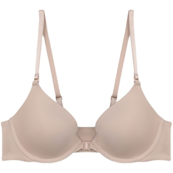 Ženski push-up grudnjak s prednjim kopčanjem i čeličnom obručom, 3/4 košarica, podesive odvojive naramenice, Milk Silk poliester, sexy