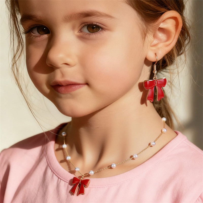 Ogrlica od legure s oblikom bow-tie, box lanac, serija Princess