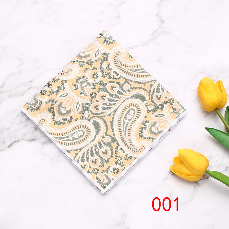 Muška džepna maramica, Cashew Flower uzorak, Jacquard tkanina, poliester vlakna, moderan poslovni dodatak