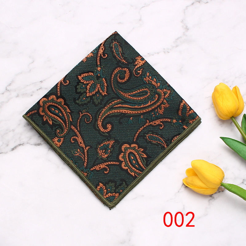 Muška džepna maramica, Cashew Flower uzorak, Jacquard tkanina, poliester vlakna, moderan poslovni dodatak