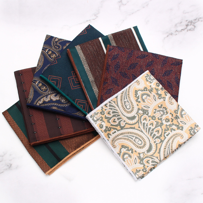 Τσέπη πετσέτα για άνδρες, μοτίβο λουλουδιού κασεου, νήμα πολυεστέρα, μοντέρνο ζακάρ