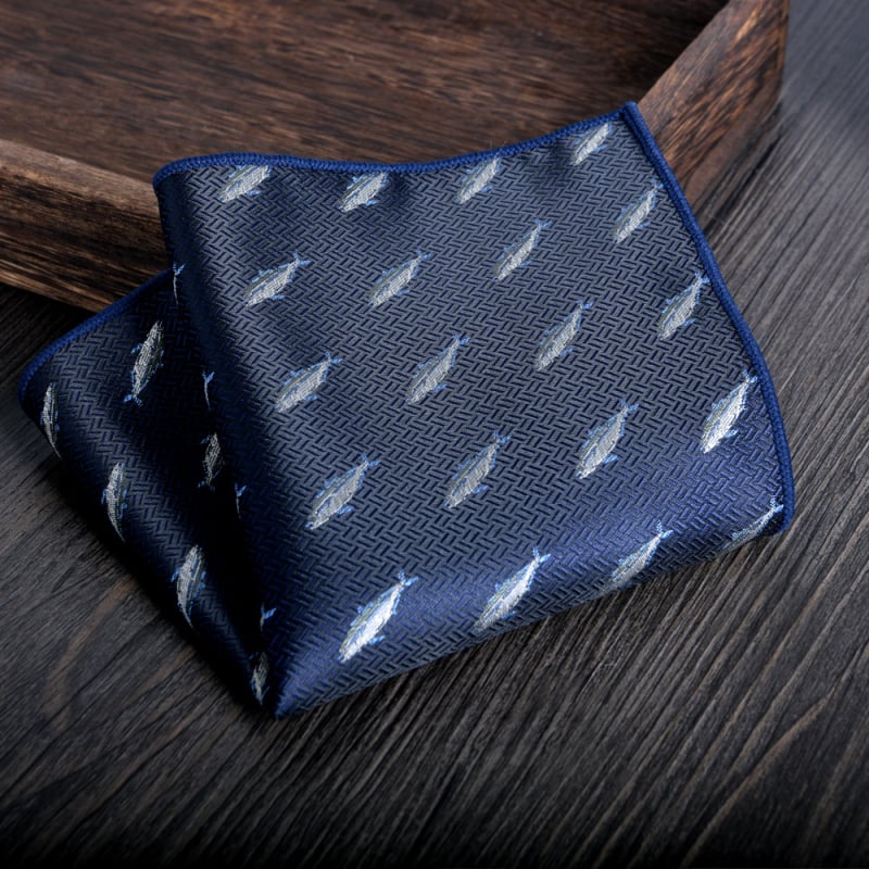 Zsebkendő zakókhoz Jacquard csíkos mintával, poliészter szál, poliészter bélés, magas minőségű stílus