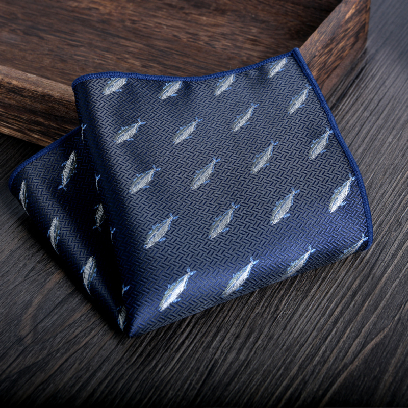 Zsebkendő zakóhoz, magas minőségű, Jacquard szövés, poliészter fonal, csíkos minta, poliészter bélés