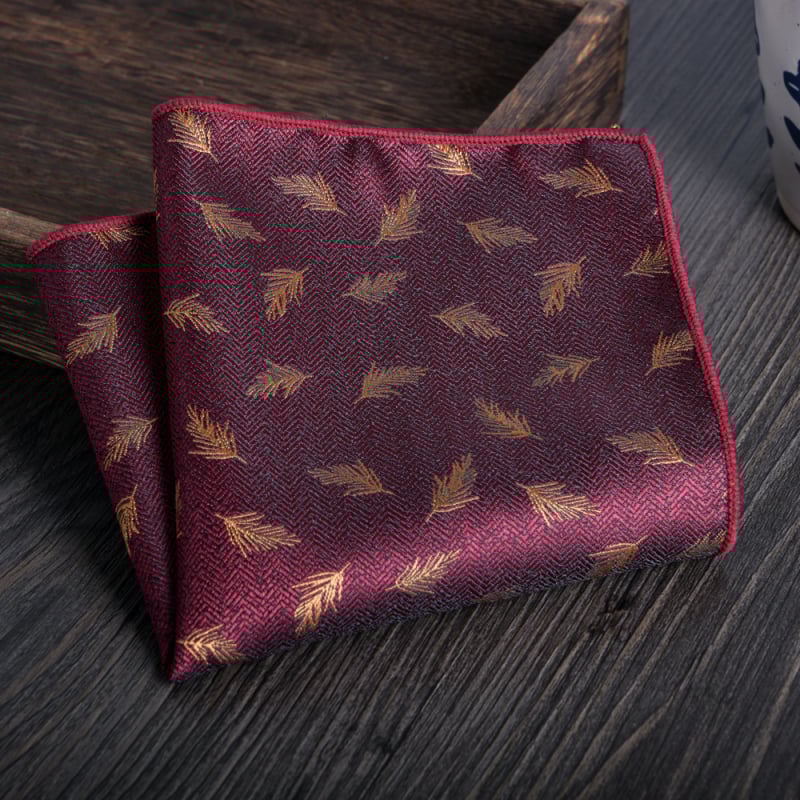 Zsebkendő zakóhoz, magas minőségű, Jacquard szövés, poliészter fonal, csíkos minta, poliészter bélés