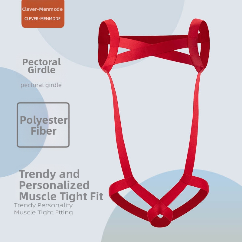 CLEVER-MENMODE Pánska moderná fitness ramenný popruh s elastickým hrudným pásom
