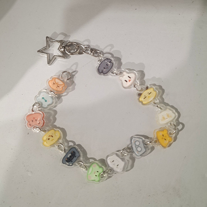 Akrila atslēgu piekariņš ar zvaigznīšu motīvu, drukāts dizains, gatavs dāvanai