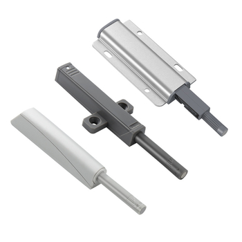 Slēpts atsitiena mehānisms skapja durvīm – alumīnija sakausējums, mehānisks klikšķis, pašslēdzams, modelis Medium Heavy Alloy, stils vieglais luksuss.