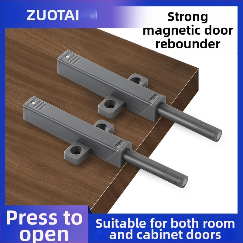 Slēpts atsitiena mehānisms skapja durvīm – alumīnija sakausējums, mehānisks klikšķis, pašslēdzams, modelis Medium Heavy Alloy, stils vieglais luksuss.