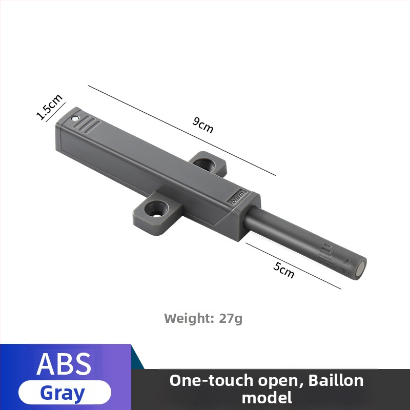 Slēpts atsitiena mehānisms skapja durvīm – alumīnija sakausējums, mehānisks klikšķis, pašslēdzams, modelis Medium Heavy Alloy, stils vieglais luksuss.