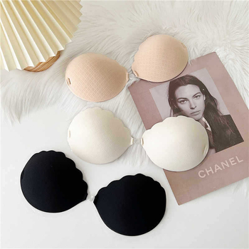 Láthatatlan női mellragasztó nylonból, lélegző, 3 cm vastag kosár, kerek mellbimbó forma, kivágott dizájn